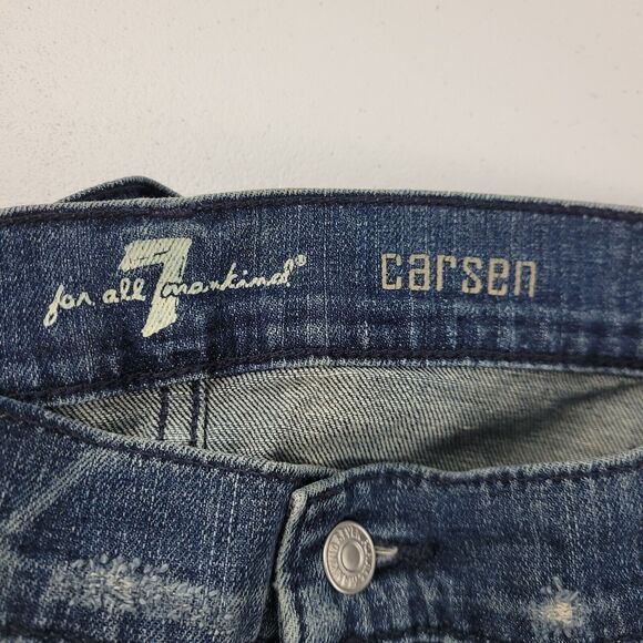 7 for all mankind carsen straight leg jeans 40x35 mens denim blue 3794 - Picture 10 of 12